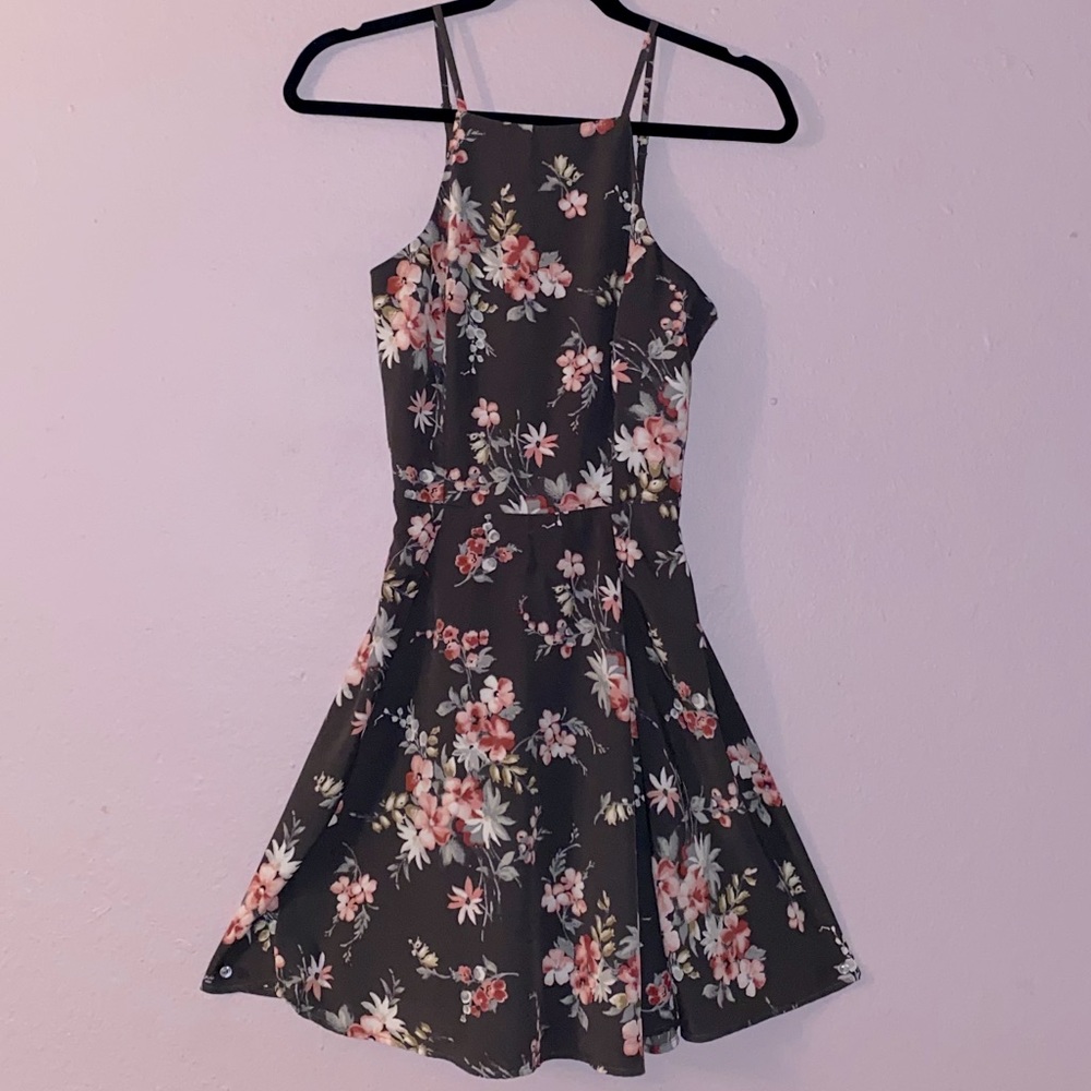Flower Halter Skater Dress